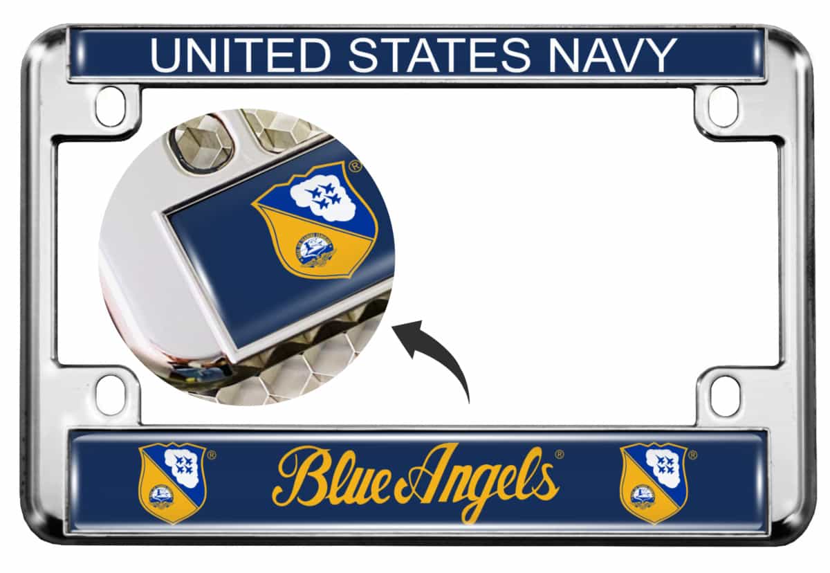 U.S. Navy Blue Angels - Motorcycle Metal License Plate Frame